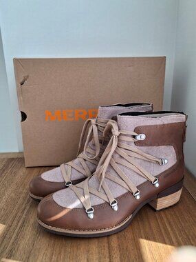 Merrell - shiloh II warm leather boots (camel) / women's 10.5 (New)